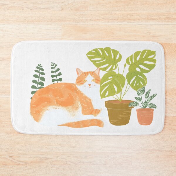 Item preview, Ginger Tabby Cat with house plants designed and sold by xiao xuans.