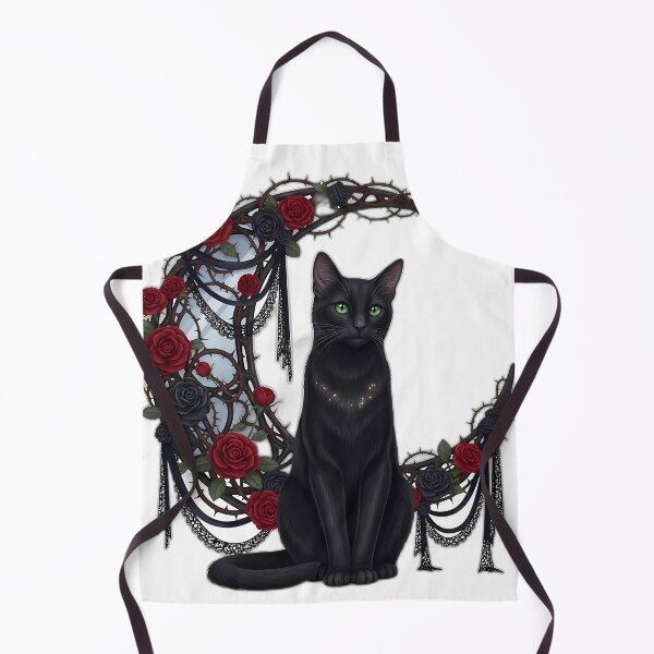 Item preview, Black Cat Crescent Mirror Roses designed and sold by IllumeInk.