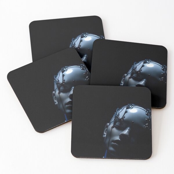 Item preview, Dark Sci Fi Android Portrait Cyberpunk designed and sold by cyberartmaker.