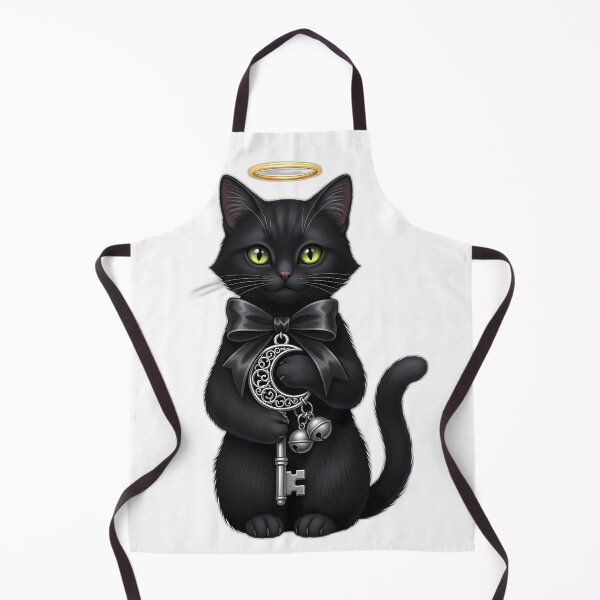Item preview, Black Cat Silver Moon Key designed and sold by IllumeInk.