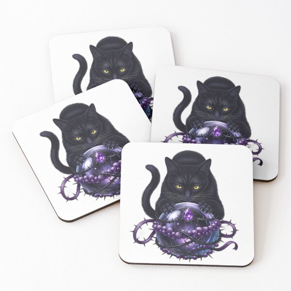 Item preview, Black Cat Crystal Ball Ribbon designed and sold by IllumeInk.