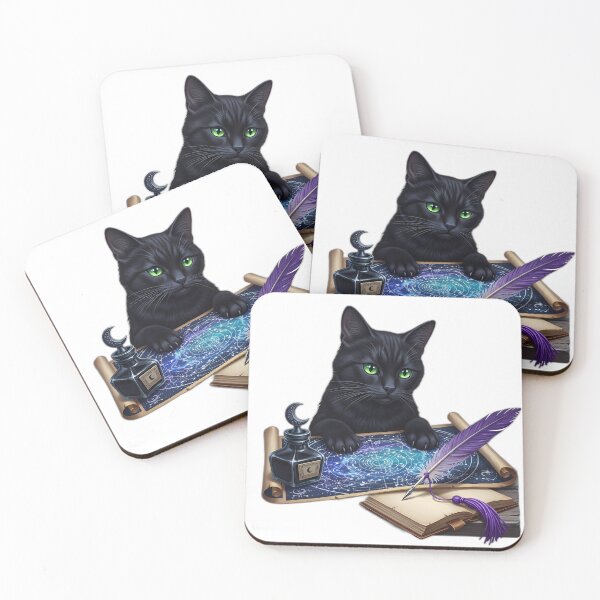 Item preview, Black Cat Star Map Desk designed and sold by IllumeInk.