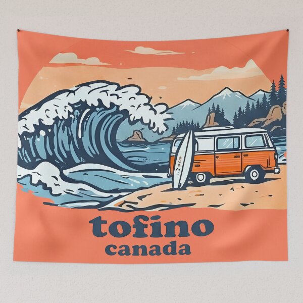 Item preview, Tofino British Columbia Canada Cute Surfing Retro Canada designed and sold by HowToCanadian.