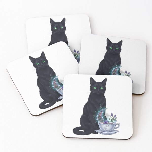 Item preview, Black Cat Moon Teacup Herbs designed and sold by IllumeInk.