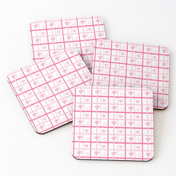 Item preview, Pink hearts and checks pattern — cute and full of love. designed and sold by Pink-Blossoms.