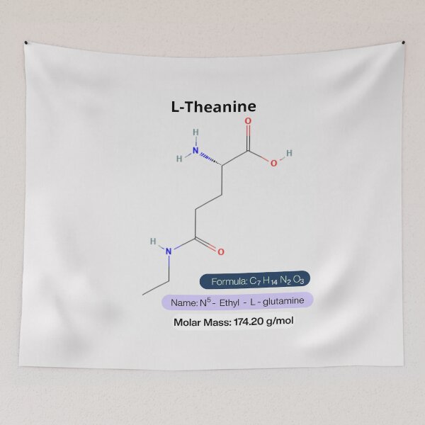 Item preview, L-Theanine Molecular Structure & Usage Guide - Cognitive Optimization designed and sold by Surabhi Jain.