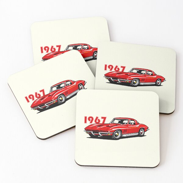 Item preview, 1967 Red Corvette C2 Stingray Classic Muscle Car Illustration designed and sold by Far Out Goods.