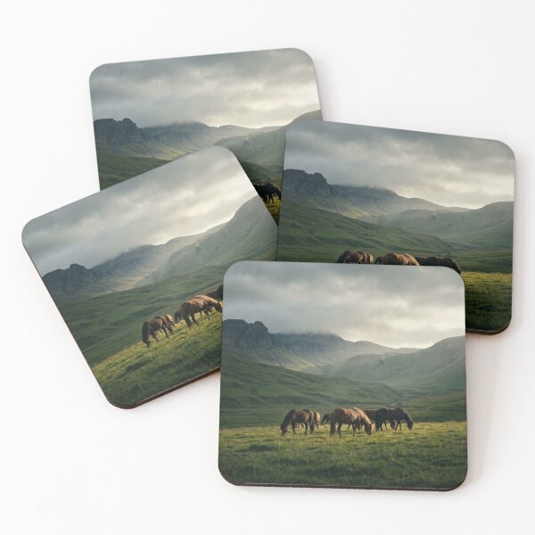 Item preview, Horses Grazing in a Lush Valley designed and sold by IrsathThaslima.