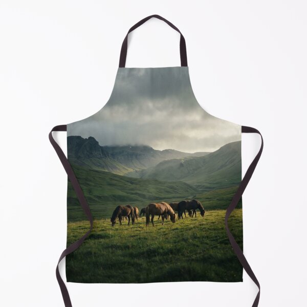 Item preview, Horses Grazing in a Lush Valley designed and sold by IrsathThaslima.