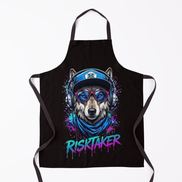Item preview, Risktaker Wolf – Neon Streetwear Animal Design designed and sold by ArtsBorn2Create.