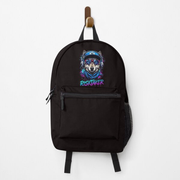 Item preview, Risktaker Wolf – Neon Streetwear Animal Design designed and sold by ArtsBorn2Create.