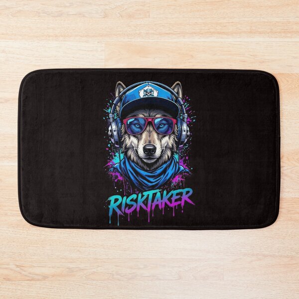 Item preview, Risktaker Wolf – Neon Streetwear Animal Design designed and sold by ArtsBorn2Create.