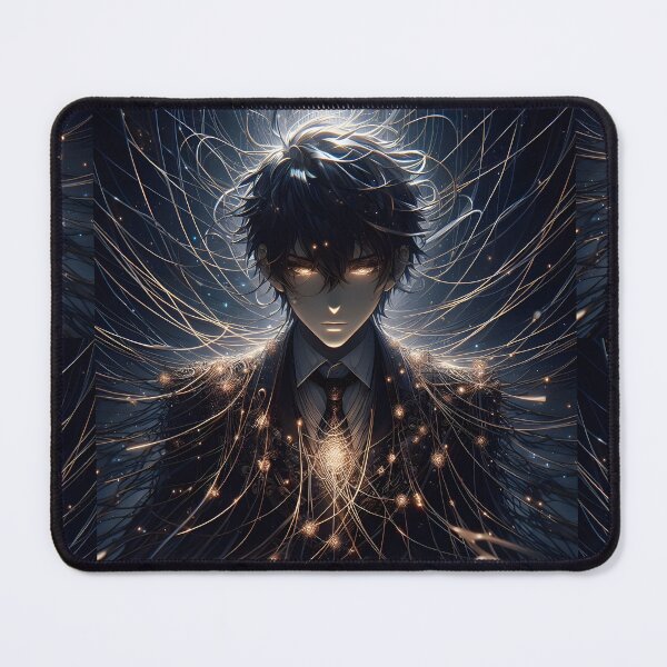 Item preview, Luminous Threads of Fate: Dark Fantasy Anime Boy Character with Ethereal Cosmic Energy designed and sold by MouradStudio.