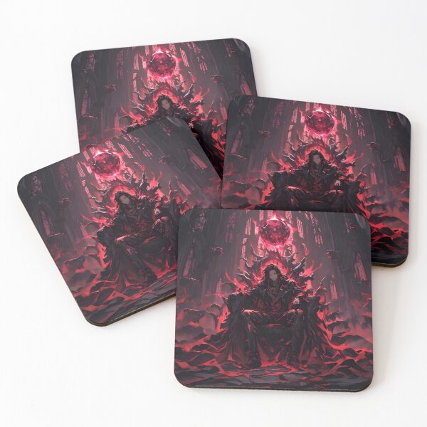 Item preview, The Crimson Sovereign's Reign: Dark Fantasy Anime Demon King on a Gothic Throne designed and sold by MouradStudio.