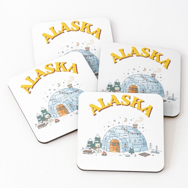 Item preview, Alaska Retro Igloo and Polar Bear Illustration designed and sold by PeerMstudio.