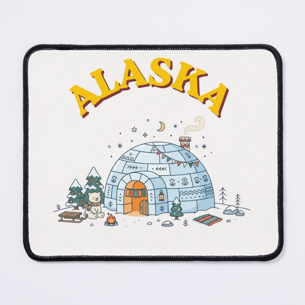 Item preview, Alaska Retro Igloo and Polar Bear Illustration designed and sold by PeerMstudio.