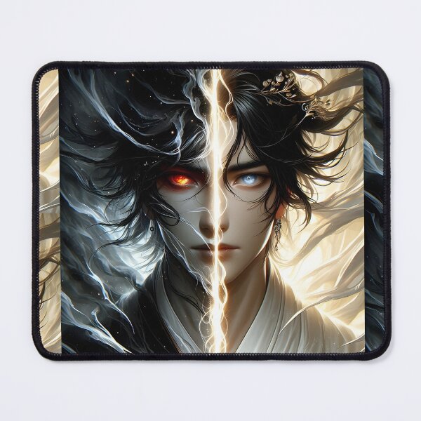 Item preview, The Divide Within: Duality of Light and Shadow in Dark Fantasy Anime designed and sold by MouradStudio.