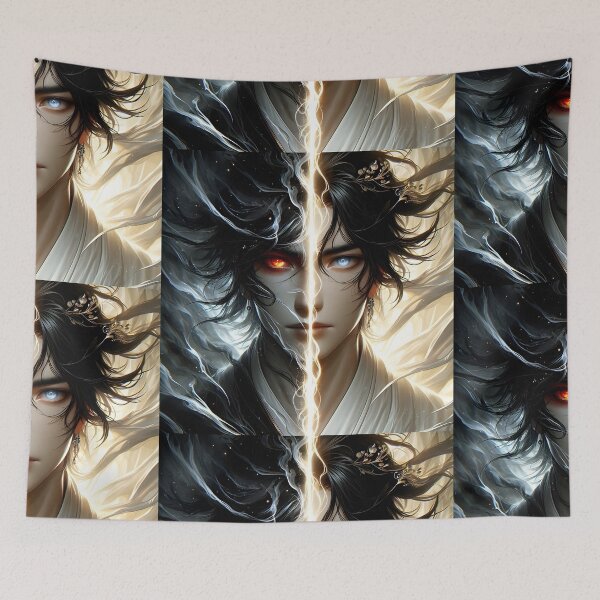 Item preview, The Divide Within: Duality of Light and Shadow in Dark Fantasy Anime designed and sold by MouradStudio.