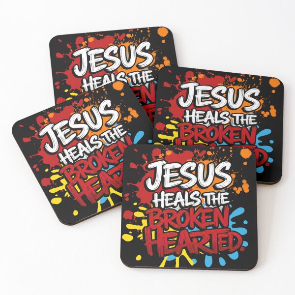 Item preview, Jesus Heals the Broken Hearted – Christian Faith Design designed and sold by ArtsBorn2Create.