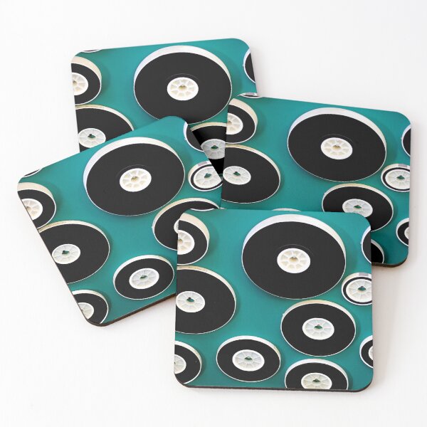 Item preview, Geometric Wheels Pattern on Teal Background – Minimal Abstract Design designed and sold by onubi.