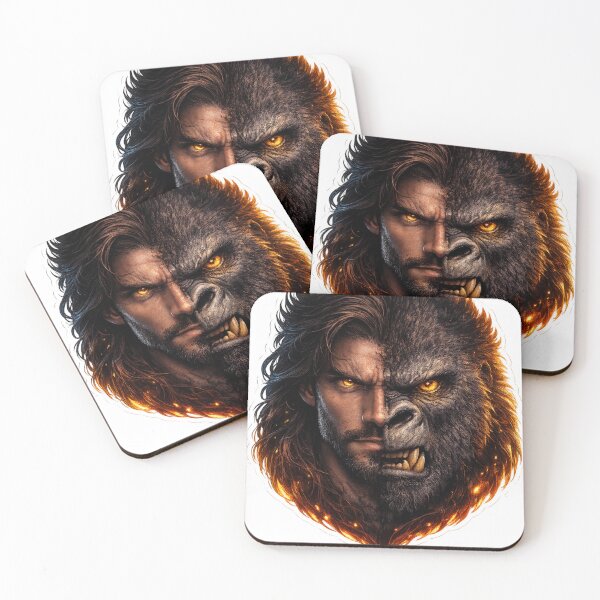 Item preview, Half Man Half Gorilla Neon Fusion – Primal Power Streetwear Sticker designed and sold by KrishAuraa.