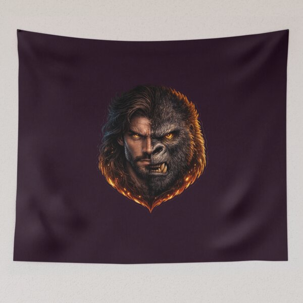 Item preview, Half Man Half Gorilla Neon Fusion – Primal Power Streetwear Sticker designed and sold by KrishAuraa.