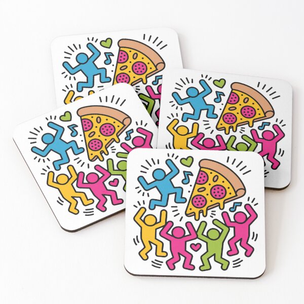 Item preview, Pizza Party Dancing Figures Pop Art designed and sold by Common-Standard.