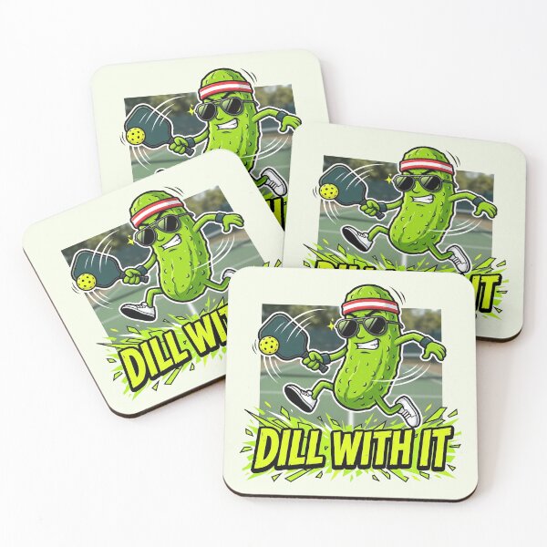 Item preview, Dill With It Pickleball Funny Cartoon Player designed and sold by PixelQ.