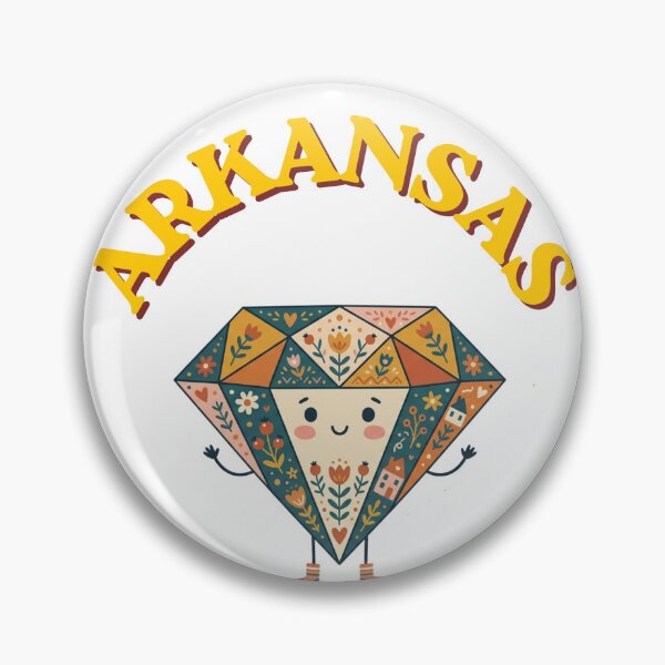 Item preview, Arkansas Retro Diamond Folk Art Illustration designed and sold by PeerMstudio.