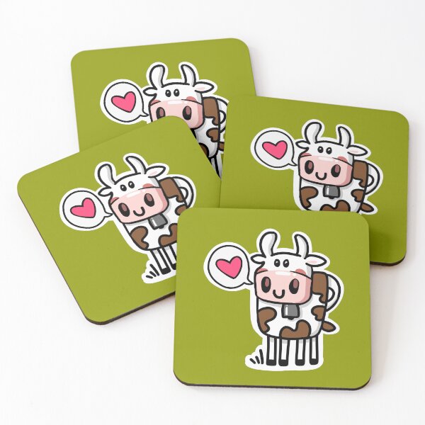 Item preview, Cute kawaii cow with heart farm animal designed and sold by sianelliot.