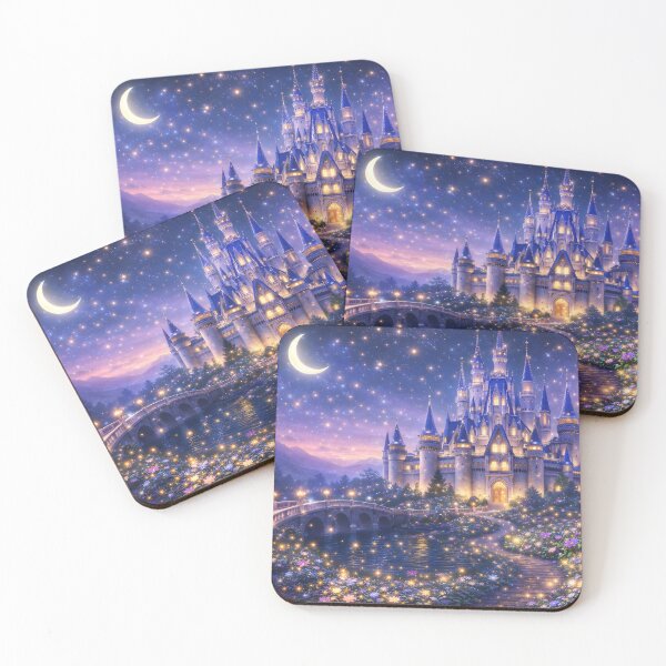 Item preview, Fantasy Castle Moonlight Floral Garden Wall Art Print designed and sold by Teenidesign .