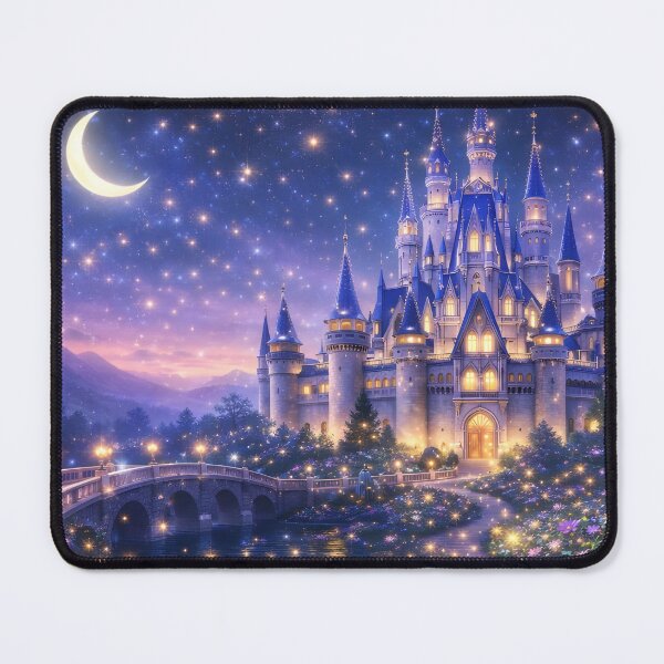 Item preview, Fantasy Castle Moonlight Floral Garden Wall Art Print designed and sold by Teenidesign .
