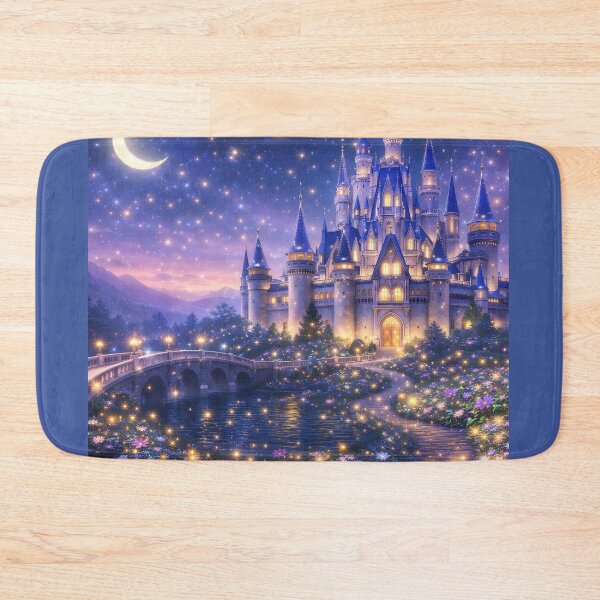 Item preview, Fantasy Castle Moonlight Floral Garden Wall Art Print designed and sold by Teenidesign .