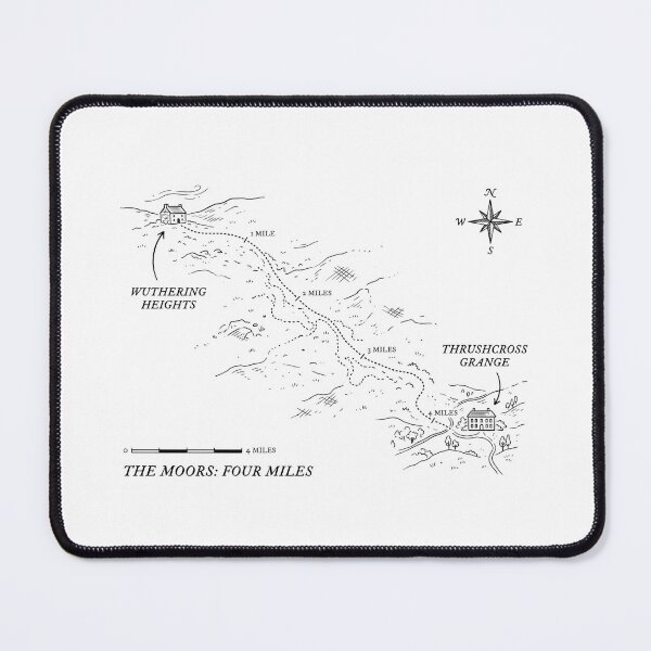 Item preview, The Moors Four Miles Wuthering Heights To Thrushcross Grange Map designed and sold by Fenay Designs.