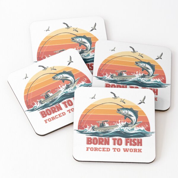 Item preview, Born To Fish Forced To Work Retro Vintage Sunset designed and sold by ZadTicaret.