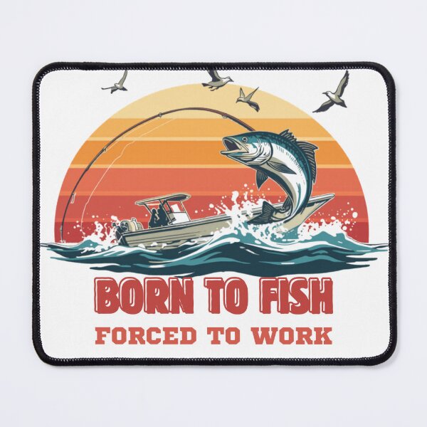 Item preview, Born To Fish Forced To Work Retro Vintage Sunset designed and sold by ZadTicaret.