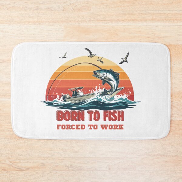 Item preview, Born To Fish Forced To Work Retro Vintage Sunset designed and sold by ZadTicaret.