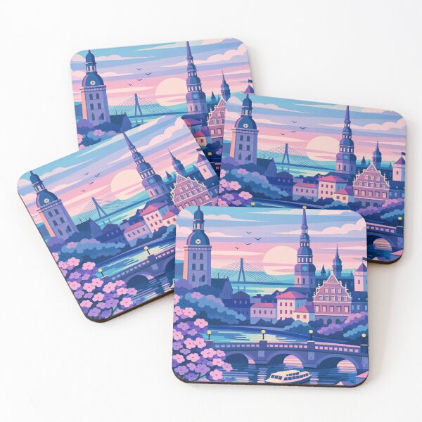 Item preview, Riga Latvia Vintage Travel Art designed and sold by MatthewHeights.