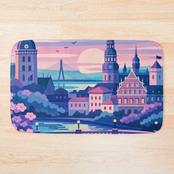 Item preview, Riga Latvia Vintage Travel Art designed and sold by MatthewHeights.