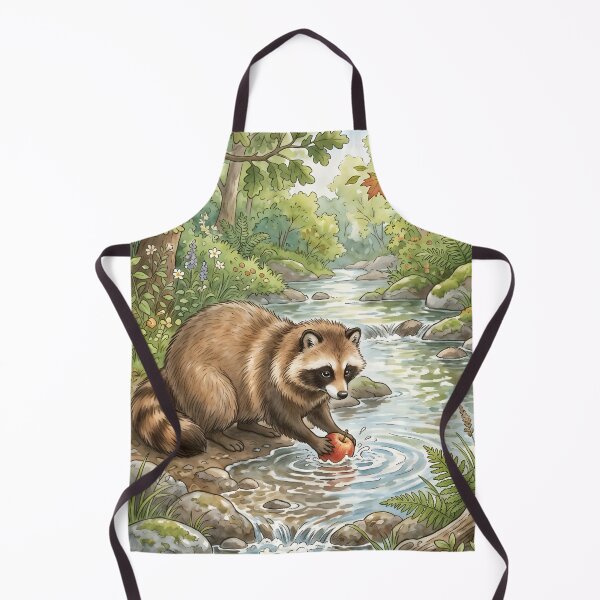 Item preview, Mapache junto al río: una ilustración caprichosa de la fauna del bosque. designed and sold by RubisLeaf.