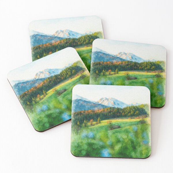 Item preview, Alpine Meadow Watercolour Landscape designed and sold by ChirpInc.