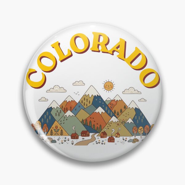 Item preview, Colorado Rocky Mountains Retro Landscape Illustration designed and sold by PeerMstudio.