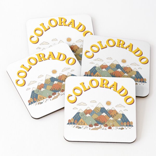 Item preview, Colorado Rocky Mountains Retro Landscape Illustration designed and sold by PeerMstudio.