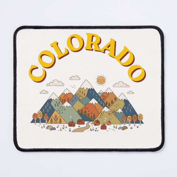 Item preview, Colorado Rocky Mountains Retro Landscape Illustration designed and sold by PeerMstudio.
