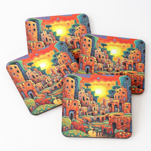 Item preview, Adobe village by stream designed and sold by George Hutton Hunter.