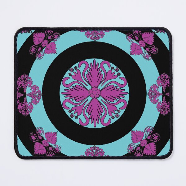 Item preview, A vibrant magenta and turquoise circular mandala art pattern designed and sold by AdesignbyG.