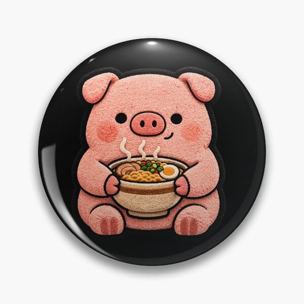 Item preview, Cozy Food Pig – Cute Chibi Pig Eating Kawaii Plush Aesthetic Design designed and sold by ColorSplash123.