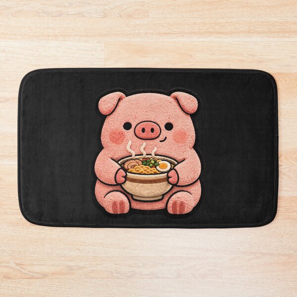 Item preview, Cozy Food Pig – Cute Chibi Pig Eating Kawaii Plush Aesthetic Design designed and sold by ColorSplash123.