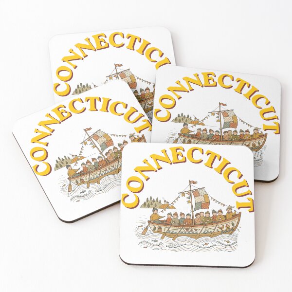 Item preview, Connecticut Retro Sailing and Maritime Folk Art Illustration designed and sold by PeerMstudio.