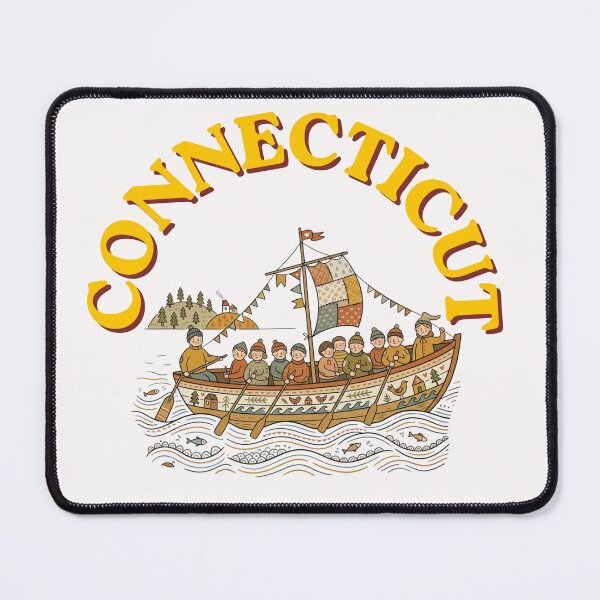 Item preview, Connecticut Retro Sailing and Maritime Folk Art Illustration designed and sold by PeerMstudio.